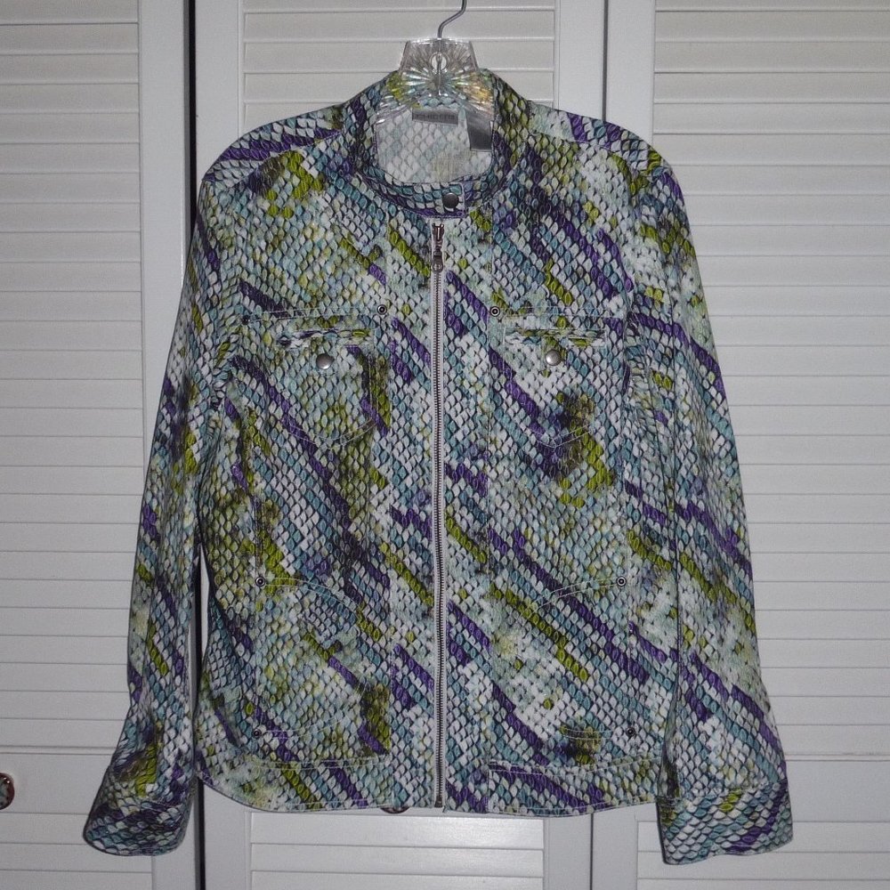 Chicos snakeskin/mermaid print jacket